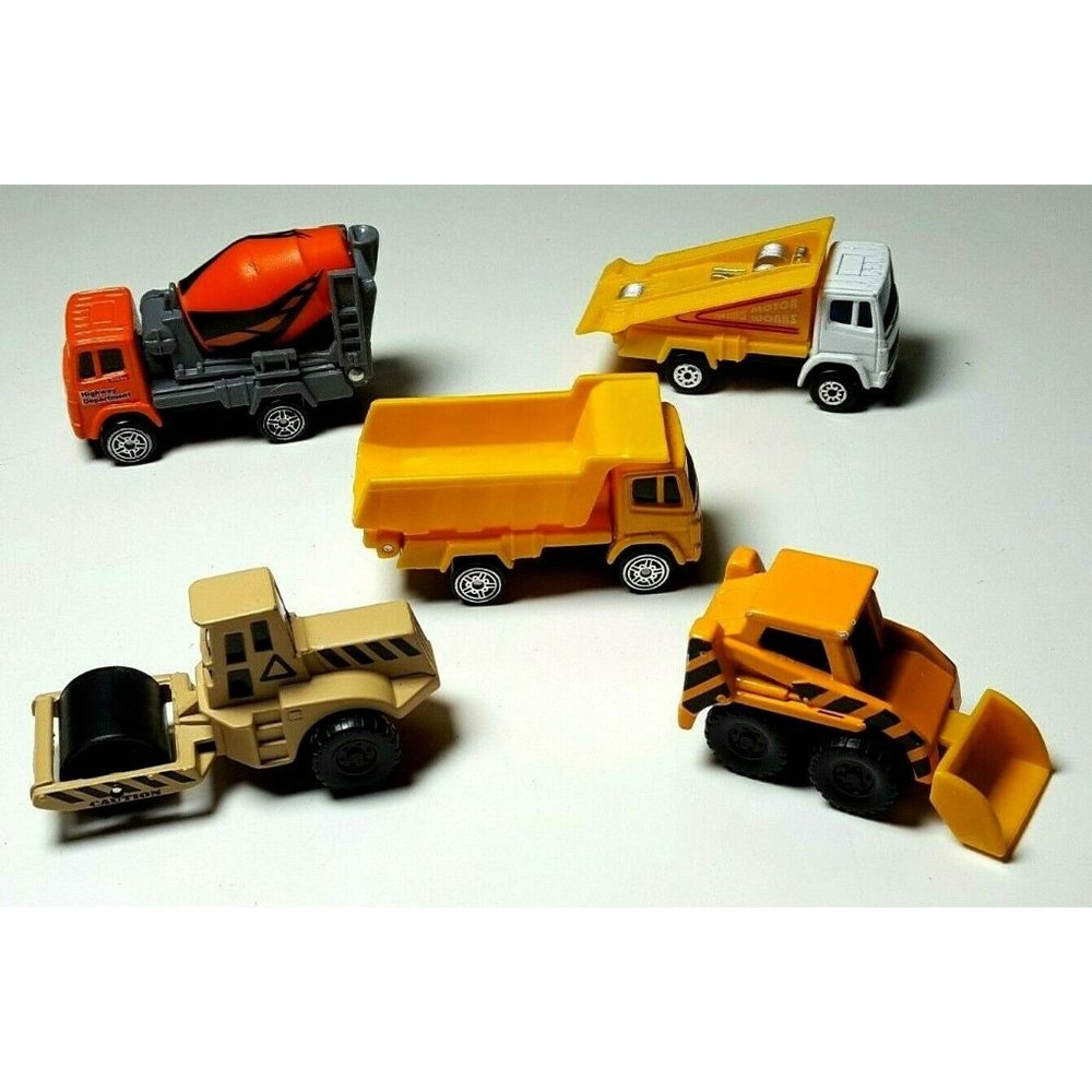 Maisto Construction LOt X5 TruCks Tonka CeMent tow Pavement Roller Dump cb11